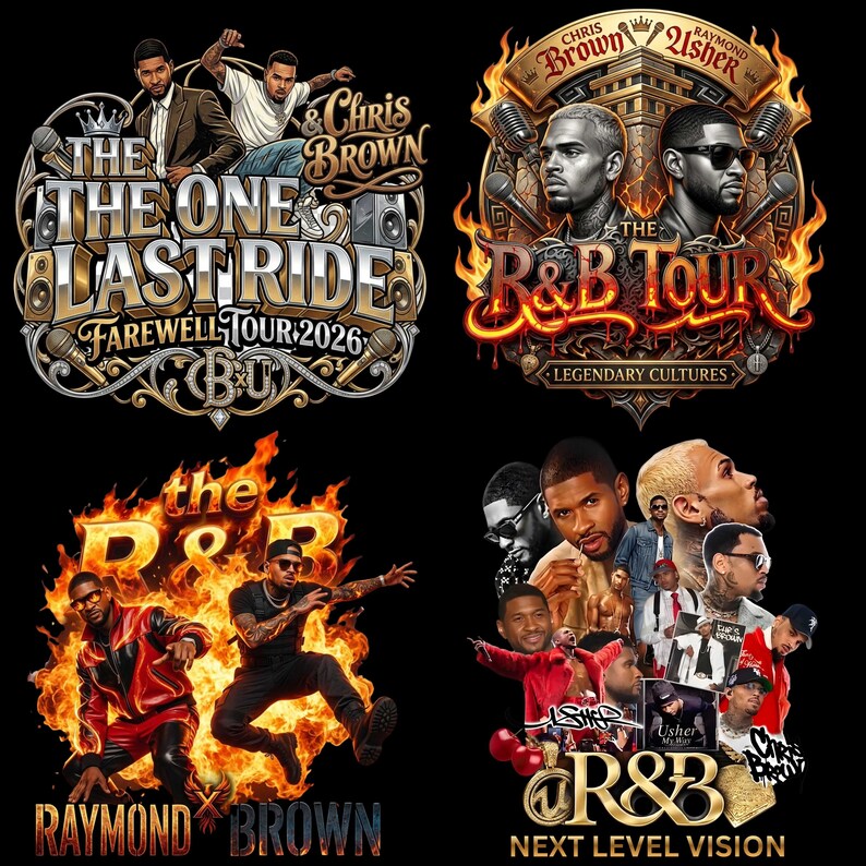 Chris Brown And Usher Raymond PNG Bundle, R&B Tour 2026 PNG Bundle, Concert Tour 2026 Chris Brown Shirt Usher Raymond Shirt, Concert Shirt image 4