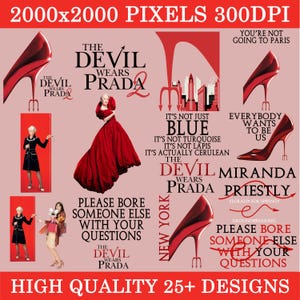 Djävulen bär Prada 2 PNG-paket (digital nedladdning), Du åker inte till Paris, Miranda Priestly PNG, Devil Wears Prada-skjortdesigner,