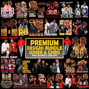 Chris Brown And Usher Raymond PNG Bundle, R&B Tour 2026 PNG Bundle, Concert Tour 2026 Chris Brown Shirt Usher Raymond Shirt, Concert Shirt image 1