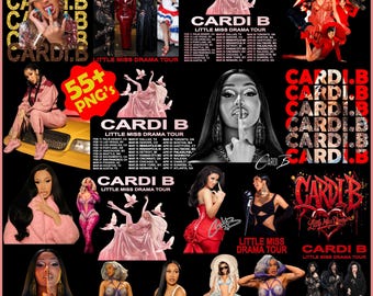 Pacchetto PNG di Cardi B Little Miss Drama, PNG di Cardi B Am I The Drama Concert Tour, PNG di Cardi B Maglietta, PNG di Rap Superstar Cardi B Outfit