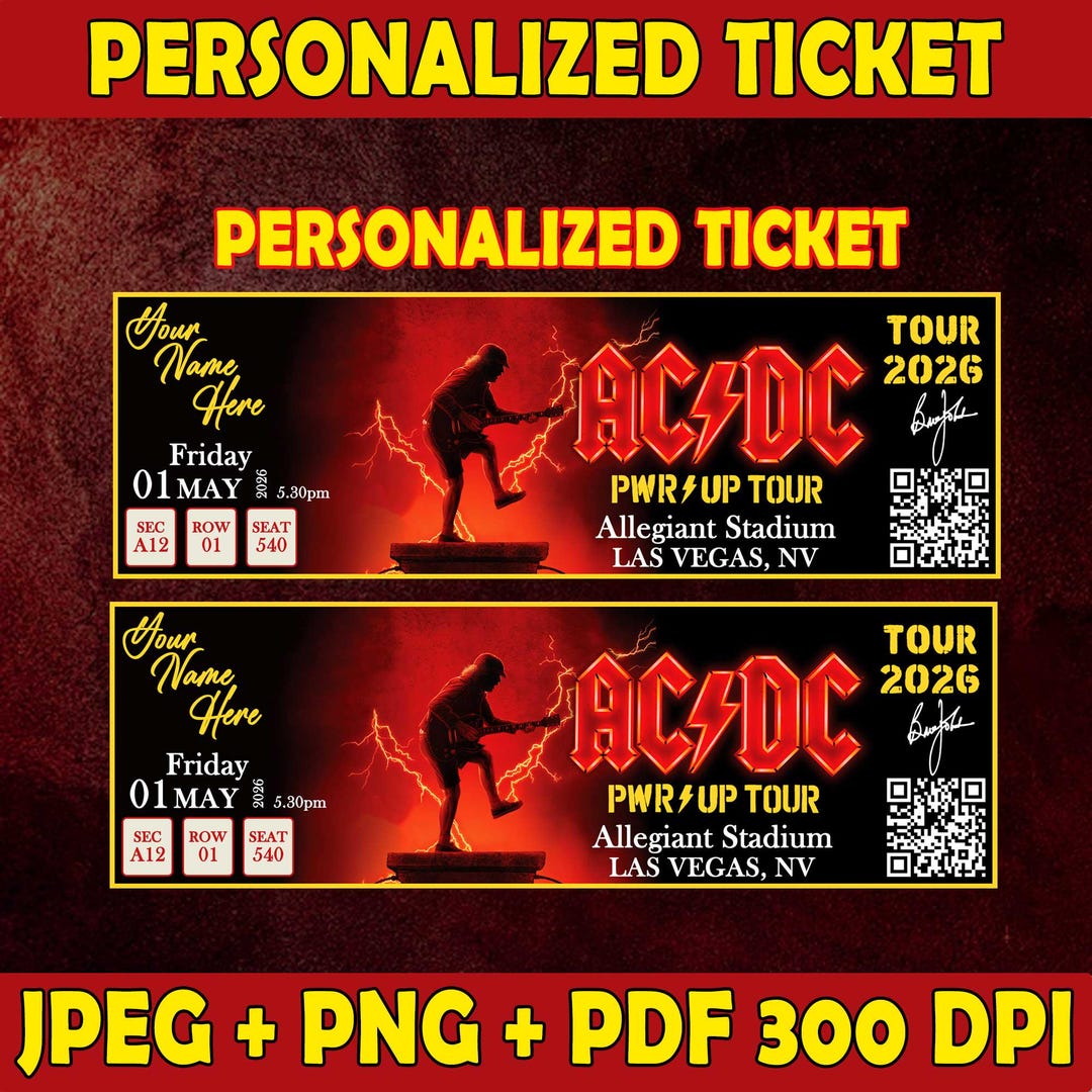 AC/DC Power up Tour Concert Ticket, Ac/dc Ticket, Personalized Ac/dc ...