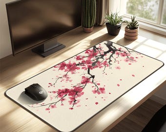 sous-vêtement encreur fleurs de cerisier | Tapis de souris minimal japonais | Décoration zen pour espace de travail