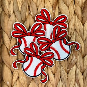 Baseball Bow Baseball Patch image 2