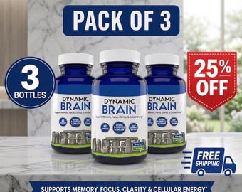 3X Stonehenge Dynamic Brain Supplement Memory Focus Support 60 Caps Each