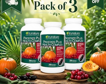 3X Men’s Prostate Health Complex Supplement – 250 Softgels Each
