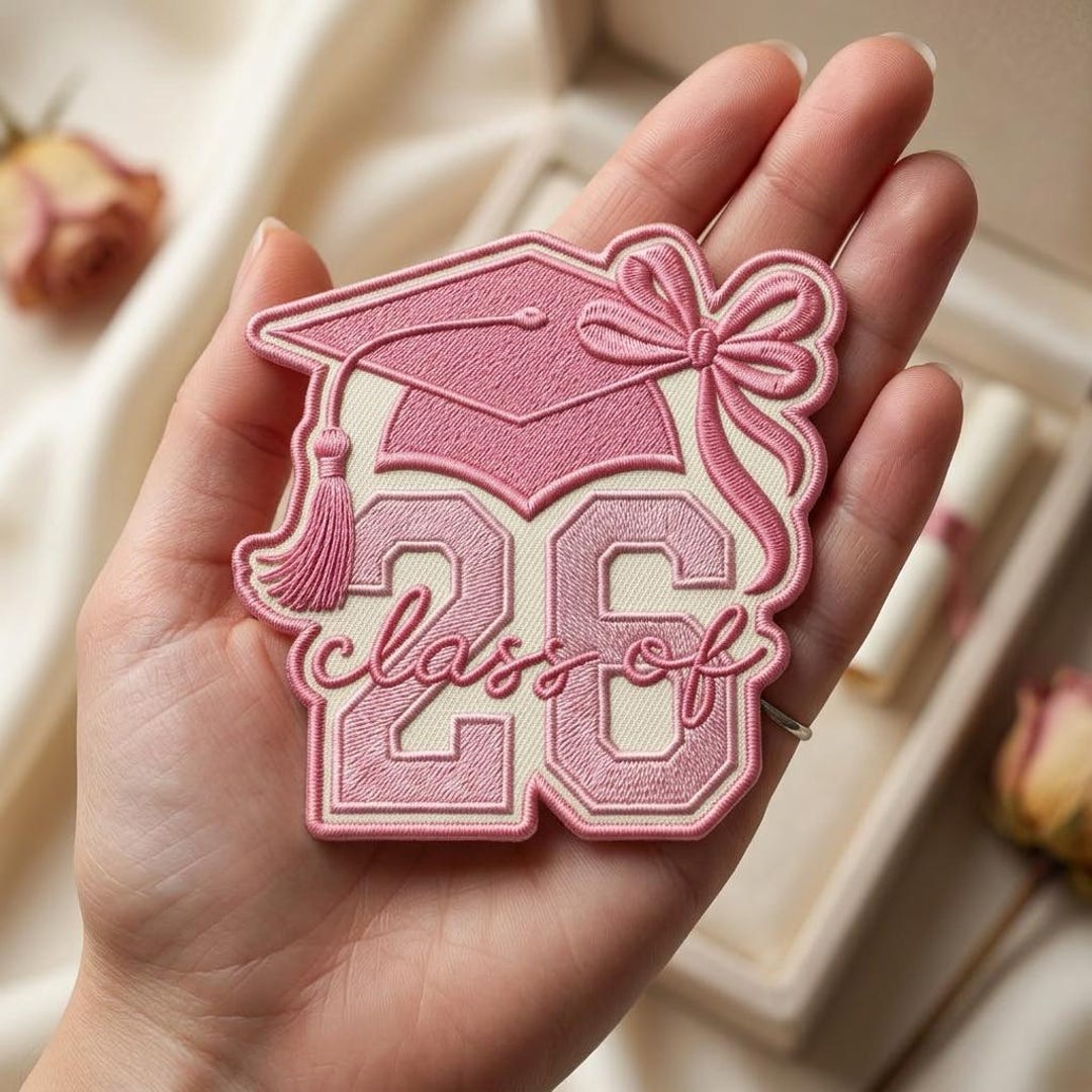 Pink Class of 2026 Graduation Patch – Embroidered Iron on Badge for ...