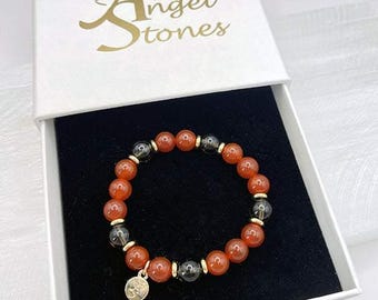 Pulsera de fertilidad - Cornalina y cuarzo ahumado