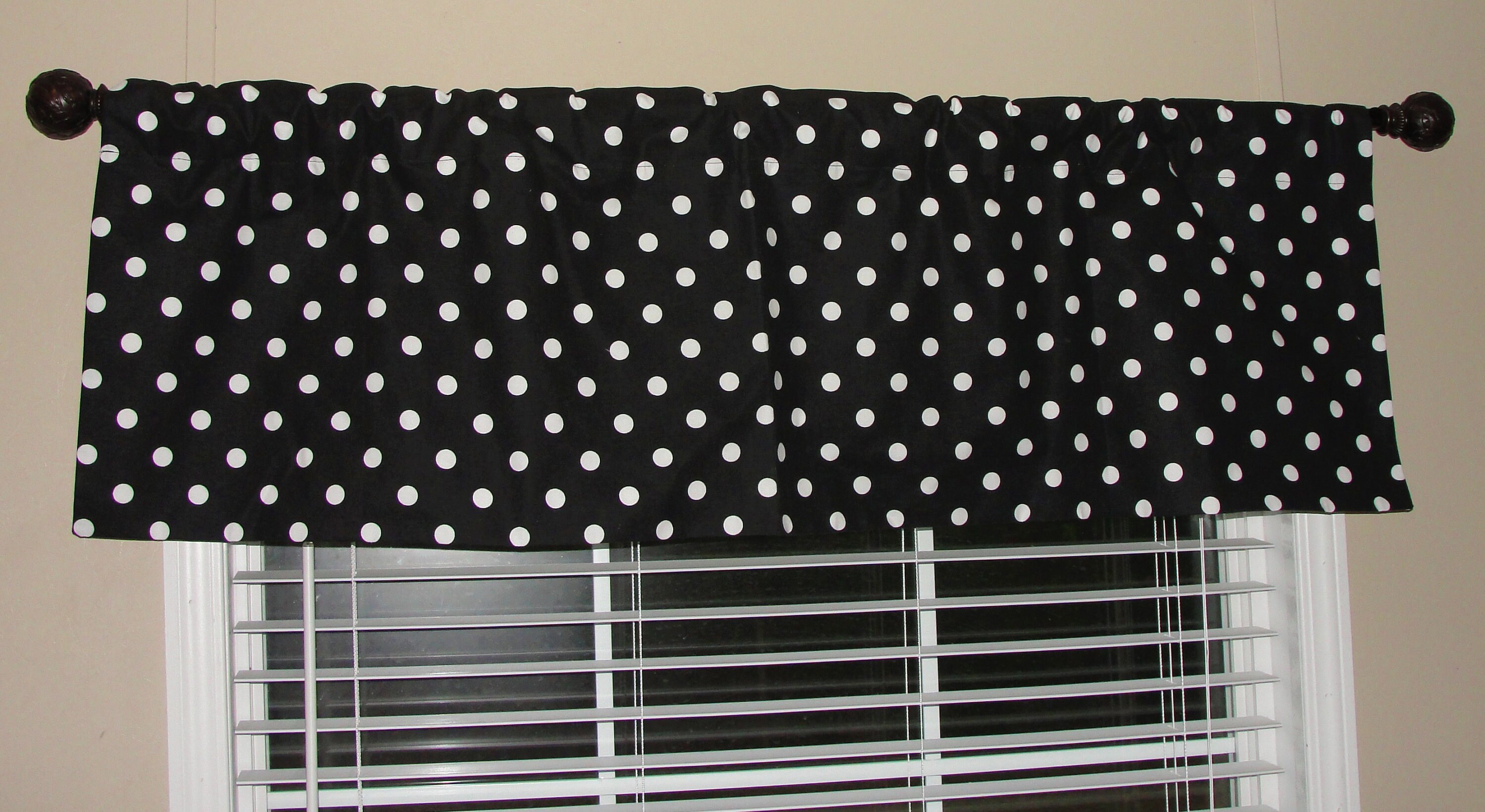 Premier Prints Black and White Polka Dot Valance 50 wide Etsy