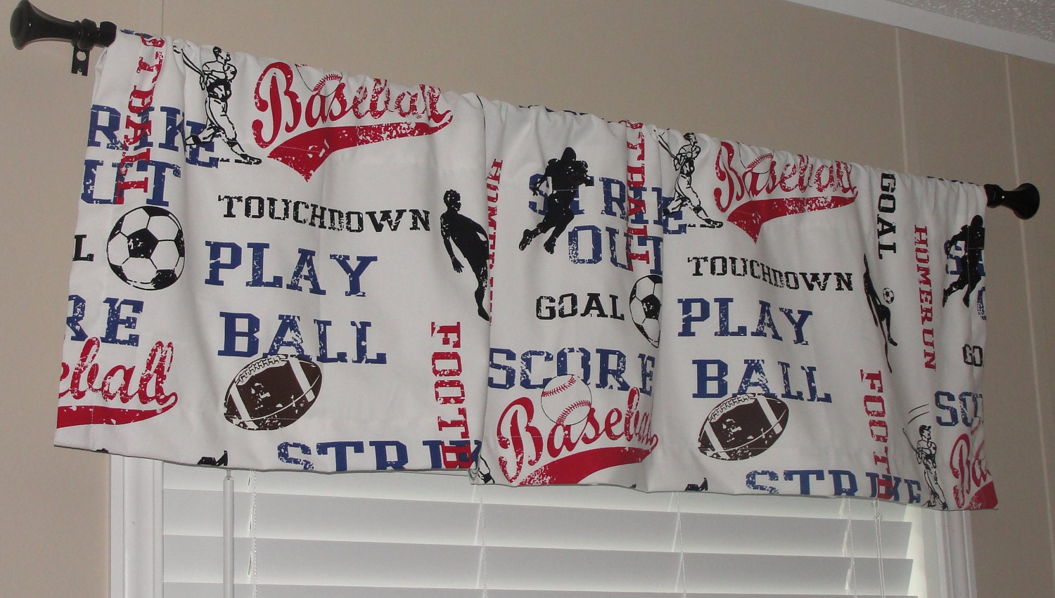 Premier Prints Sports Theme Valance 50 wide x 16 Etsy