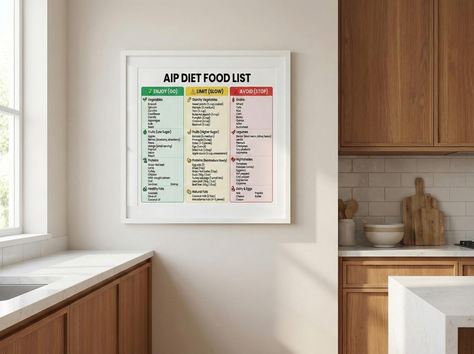 AIP Diet Food List Printable | Autoimmune Protocol Grocery Guide | Anti ...