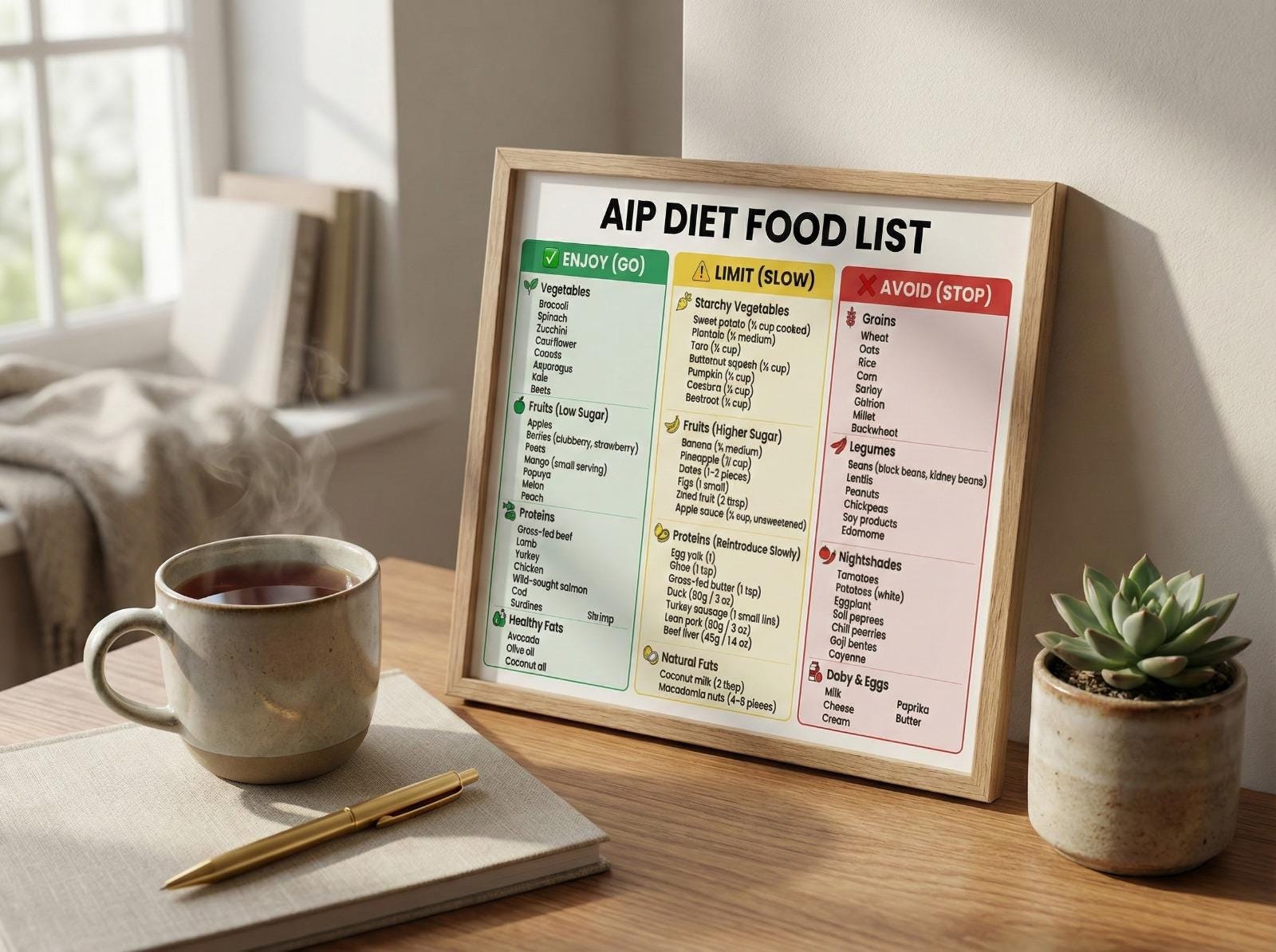 AIP Diet Food List Printable | Autoimmune Protocol Grocery Guide | Anti ...