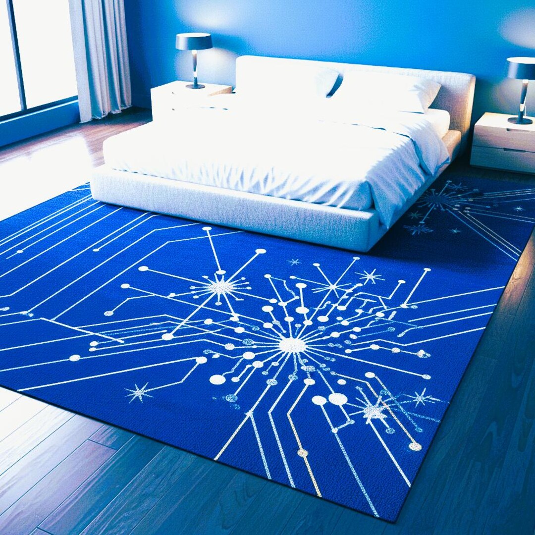 Pcb Rug Modern Circuit Board Area Rug - Tech Inspired Blue Office Decor ...