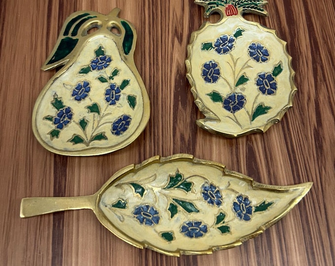 Featured listing image: Brass Trinket Fruit Shape Trays