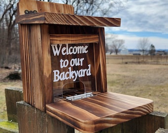 Comedero para ardillas personalizado: caseta para fauna al aire libre personalizada, regalo único para el jardín