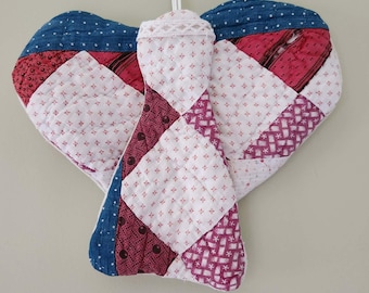 Handmade Custom Angel Ornament from Vintage Quilt Blocks