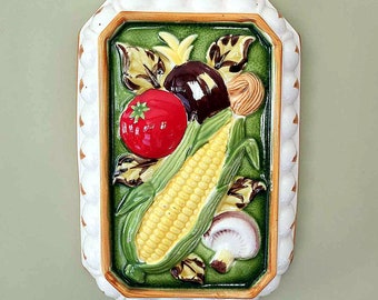 Vegetable Wall Art Vintage Ceramic Mold Garden Inspired Wall Hanging