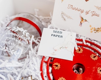 Set de regalo de condolencias Comedero para colibríes Pensando en ti Memorial personalizado