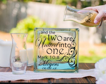 Conjunto personalizado de ceremonia de arena de la unidad: recuerdo de boda familiar ensamblada