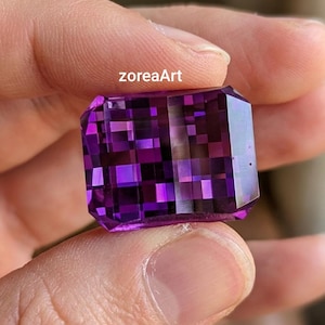 Amythist Pixel cut sapphire gemstone Pendant, Cocktail Ring, and Brooch Loose gemstone..