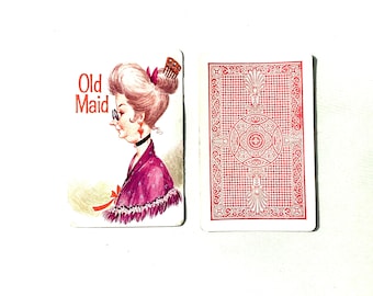 Vintage Western Publishing Old Maid playing cards 2 in a set, funny colorful illustrations