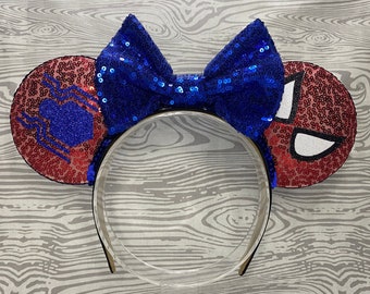 Oreilles de souris Spider-Man, Bandeau d'oreille de souris Spider-Man, Oreilles de souris Marvel, Oreilles de souris Avengers, Oreilles de Mickey Spider-Man, Spider-Man No Way Home