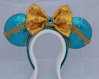 Jasmine Mickey Ears, Jasmine Minnie Ears, Jasmine Mouse Ears, Jasmine Headband, Princess Jasmine Mouse Ears, Princess Jasmine Headband