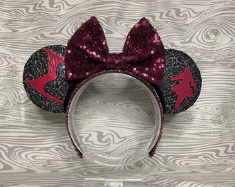 Scarlet Witch Minnie Ears, Scarlet Witch Mickey Ears, Scarlet Witch Mouse Ear Headband, Wanda Maximoff Ears, WandaVision Ears, Marvel Ears