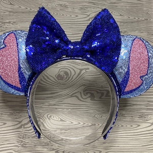Stitch Minnie Ears, Stitch Mickey Ears, Minnie Mouse Ears, Experiment 626, Stitch Headband, Disney Headband, Lilo and Stitch Ears