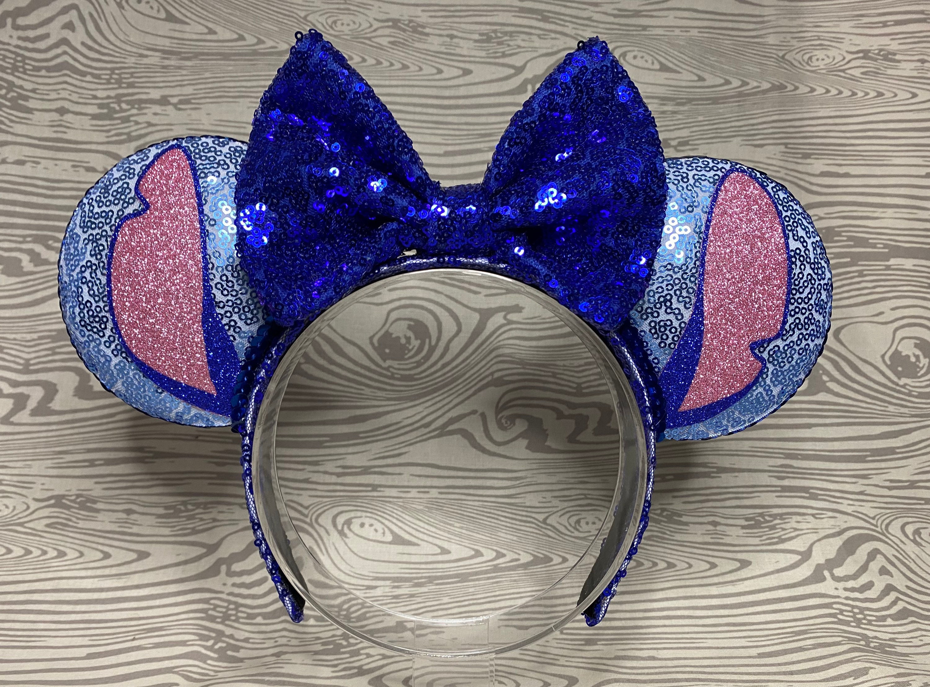 Disney Inspired Handmade STITCH Blue Sequins Ears - NWOT Stitch | Lilo & Stitch | Fluffy Mouse Ears - Etsy main image 4