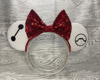 Baymax Ears, Baymax Mouse Ears, Big Hero Six Ears, Baymax Minnie Ears, Baymax Mickey Ears, Mouse Ears Headband, Minnie Ears, Mickey Ears