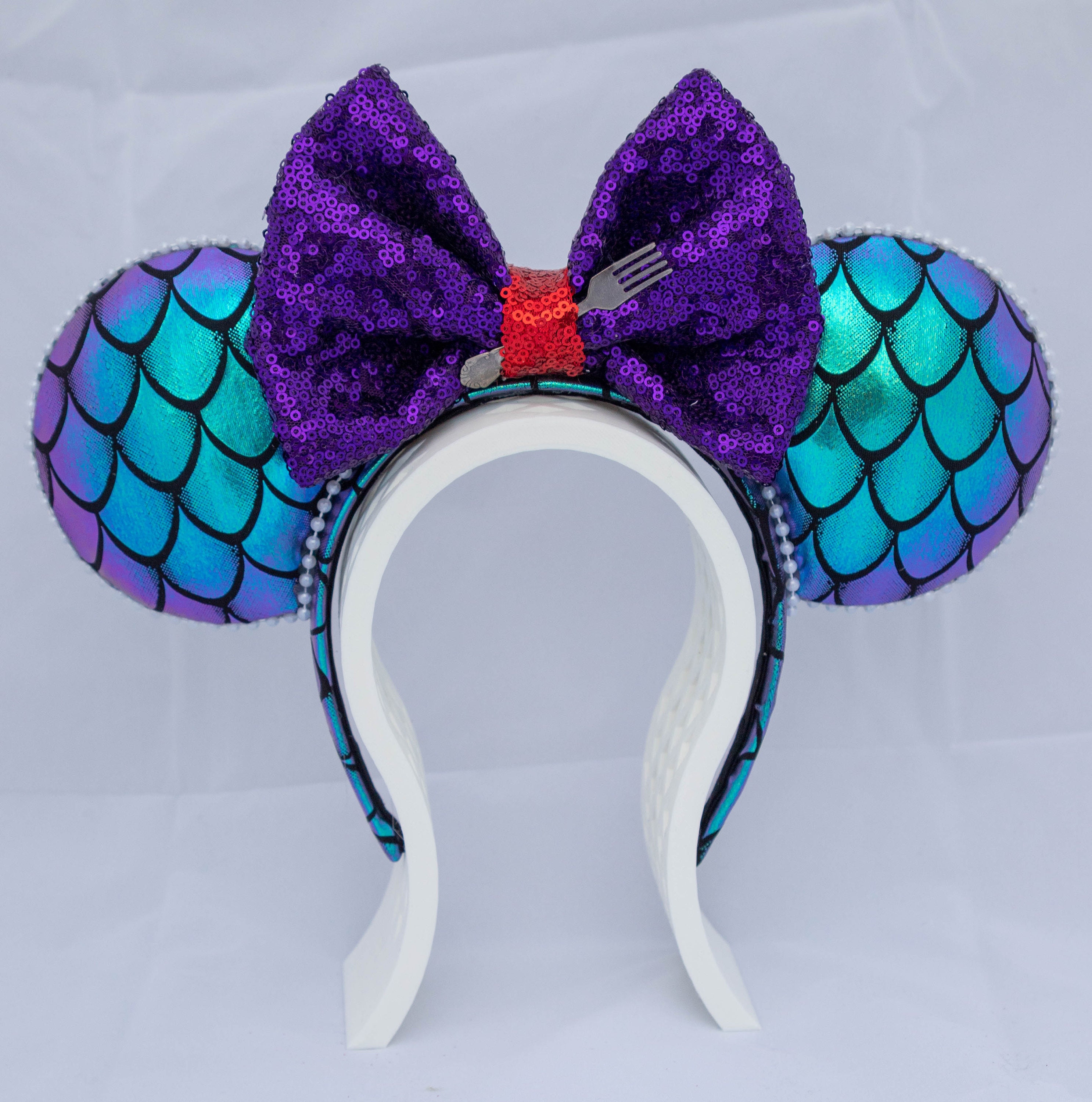 Disney Parks Mickey Mouse 2022 Little Mermaid Ariel Purple Minnie Ears Headband Ariel Sparkle Mickey Ears - Little Mermaid Sparkle Ears  main image 4