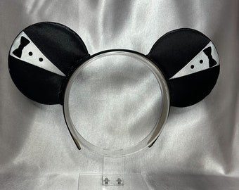 Groom Mickey Ears, Groom Ears, Bridal Party Mouse Ear, Matching Mickey Ears, Wedding Mickey Ears, Wedding Mouse Ears, Mouse Ear Headband