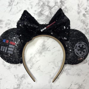 Orejas de Mickey de Darth Vader, Orejas de ratón de Darth Vader, Orejas de Minnie de Darth Vader, Orejas de Star Wars, Orejas de villano, Orejas de ratón de villano, Orejas de Mickey