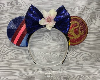 Mulan Mouse Ears Headband, Mulan Mouse Ears, Mulan Mickey Ears, Mulan Minnie Ears, Character Ears, Mulan Cosplay, Mulan Costume, Mouse Ears