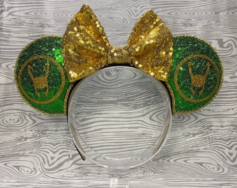 Loki Mouse Ears, Loki Mouse Ear Headband, Loki Minnie Ears, Loki Mickey Ears, Marvel Mouse Ears, God of Mischief Mouse Ears, Avengers Ears