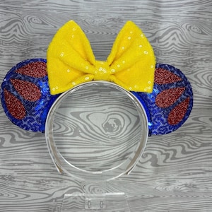 Orejas de Mickey Blancanieves, Orejas Minnie Blancanieves, Orejas de Ratón Blancanieves, Diadema Blancanieves, Orejas Blancanieves, Diadema de Orejas de Ratón, Blancanieves