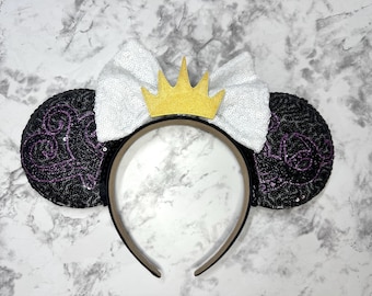 Ursula Minnie Ears, Ursula Mouse Ears Headband, Ursula Mickey Ears, Villain Mickey Ears, Villain Mouse Ears Headband, Villain Mouse Ears