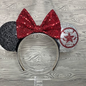 Winter Soldier Mouse Ears, Bucky Barnes Mouse Ears, Winter Soldier Mouse Ear Headband, Bucky Barnes Mouse Ear Headband, Mickey Mouse Ears