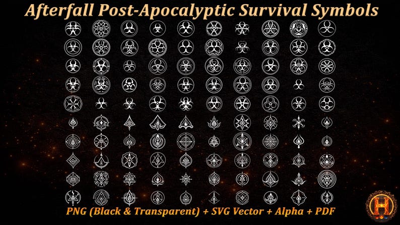 500 Afterfall Post-apocalyptic Survival Symbols - Standard Pack | SVG ...