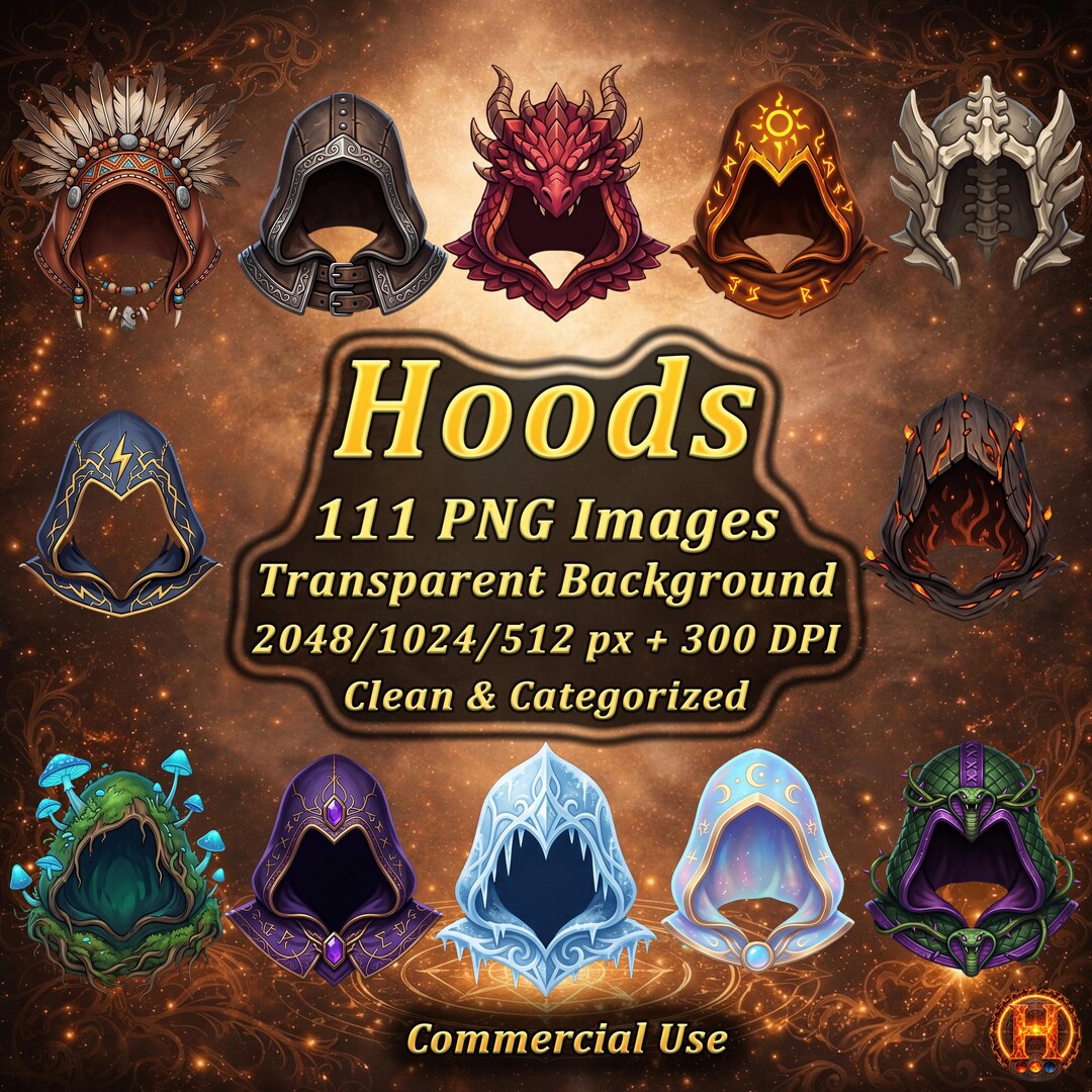 Hood Rp Icon 111 Hoods - RPG Icon Pack Transparent PNG - Etsy