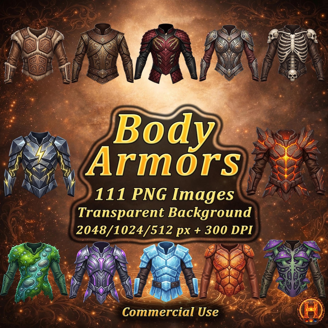 111 Body Armors - RPG Icon Pack Transparent PNG - Etsy