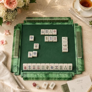 Jadegrönt Mahjong-skenset, amerikanskt Mahjong-ställ i akryl, spelbord för bröllopshelgen, present till brudföljet bild 1