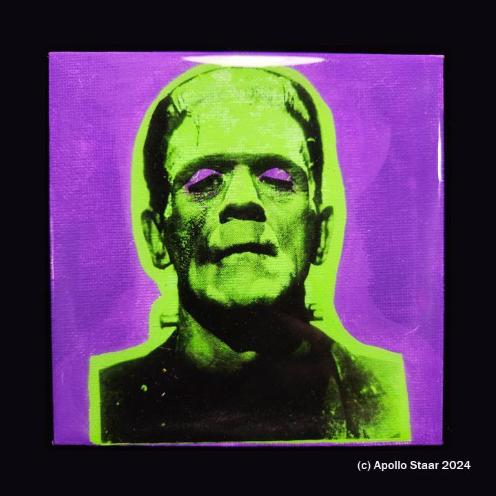 FRANKENSTEINS MONSTER Mini Pop Art Painting! Boris Karloff, Mary ...