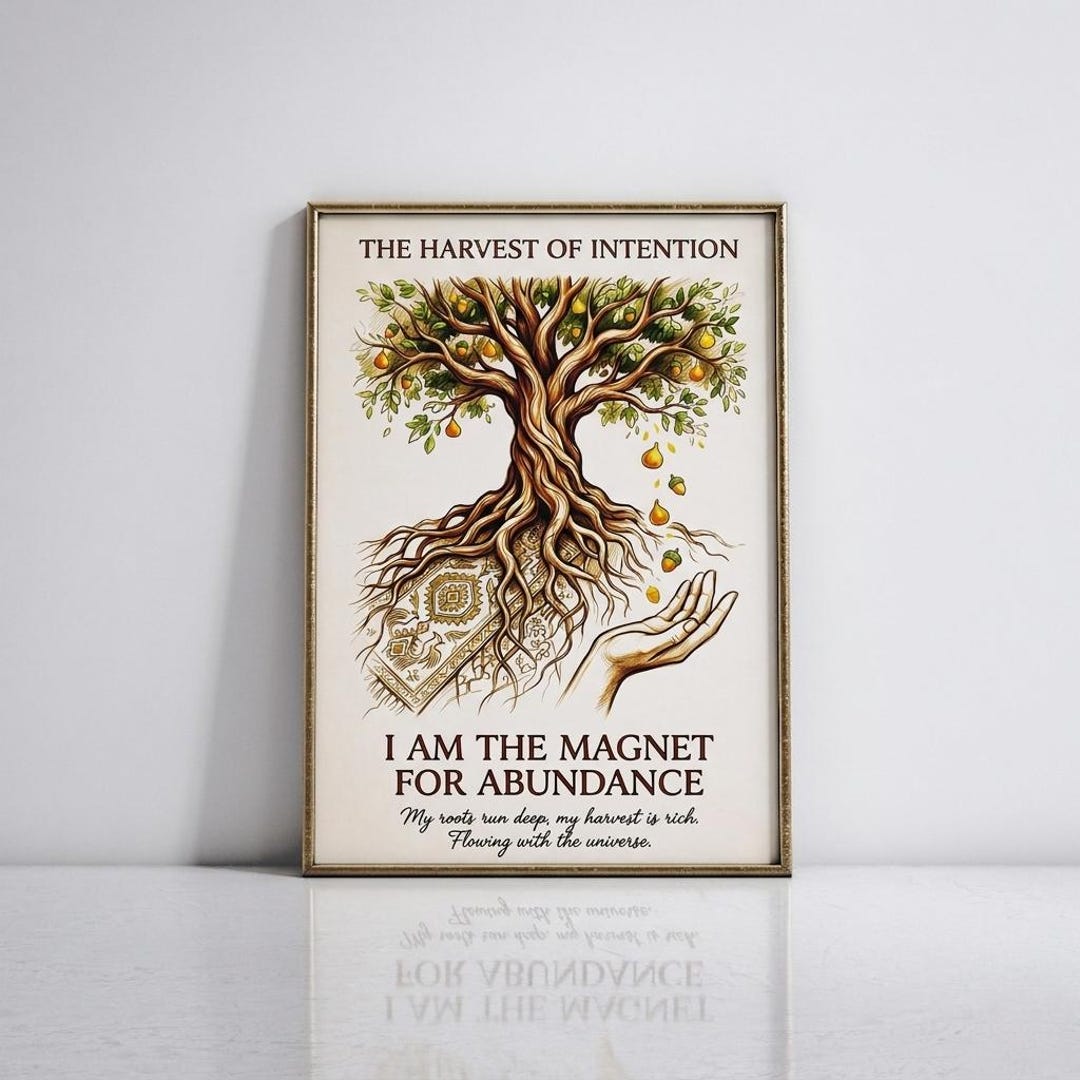 Harvest of Intention Print, Tree of Life Abundance Art (digital ...