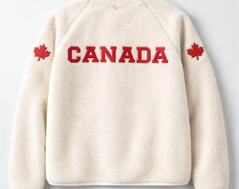 Verwarmd Rivalry Shane Hollander jack Canadese sherpafleece jas esdoornblad geborduurd hockeyjack met rits