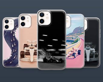 Funda de teléfono F1 de carreras de fórmula para iPhone 17, 16, 15, 14, 13, Samsung S25Fe, S24, S23, S22, A16, A26, A56, Pixel 9Pro, 8A,