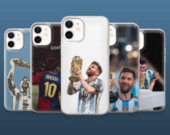 Coque de football Messi pour iPhone 17,16,15,14,13, Samsung S25Fe, S24, S23, S22, A16, A26, A56, Pixel 9Pro, 8A,