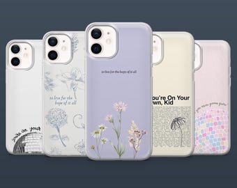 Funda estética Taylor Swift con letras de canciones para iPhone 16, 15, 14, 13 y 12, Samsung S25Fe, S24, S23, S22, A16, A26, A56, Pixel 9Pro y 8A.