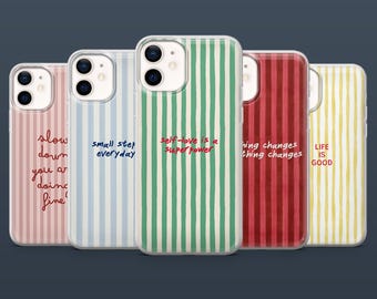 Funda de teléfono motivacional con cita inspiradora simple para iPhone 17, 16, 15, 14, 13, Samsung S25Fe, S24, S23, S22, A16, A26, A56, Pixel 9Pro, 8A.