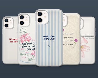 Funda de teléfono con cita optimista y motivación para iPhone 17, 16, 15, 14, 13, Samsung S25Fe, S24, S23, S22, A16, A26, A56, Pixel 9Pro, 8A.
